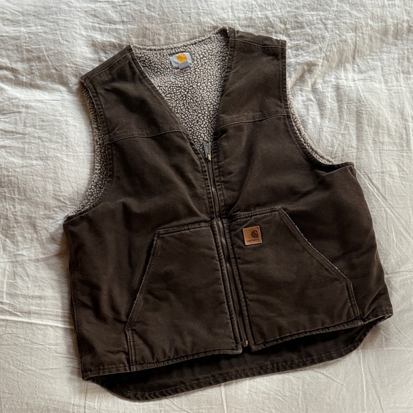 Carhartt Fleece Lined Canvas Vest - Picture 1 of 6